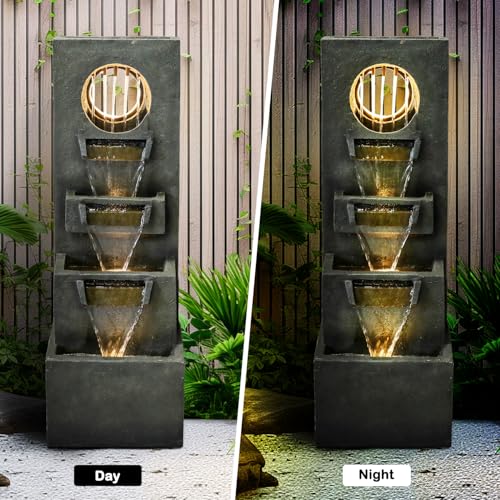 39.3” H Modern Outdoor Fountain (Green / 39.3inches)