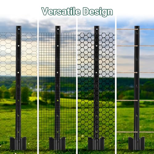 Fence Posts 3 FT (Black / 3FT-10Pack)