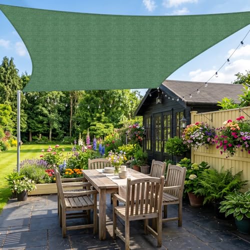15'X20' Sun Shade Sail Dark Green Curved Square Customizable (Dark Green / 15'X20' custom)