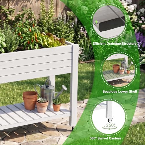 Elevated Resin Raised Garden Bed (Medium Ashen / 43.31*17.72*33.66)