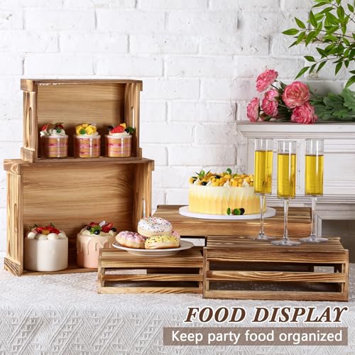 5 Pack Wooden Crates for Display Nesting Crates (Natural)