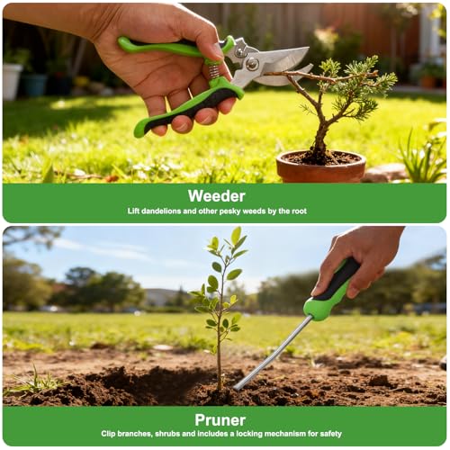 Gardening Tools 7 (7PCS Black Green)