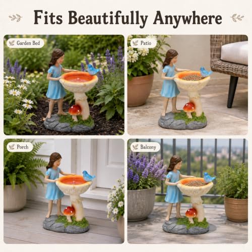 Solar Fairy Statues for Garden Decor (Blue)