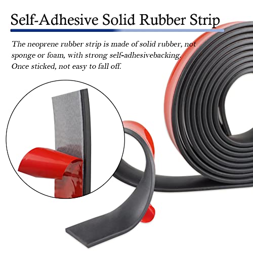 Neoprene Rubber Strips with Adhesive Backing Rubber Sheets (20 Foot)