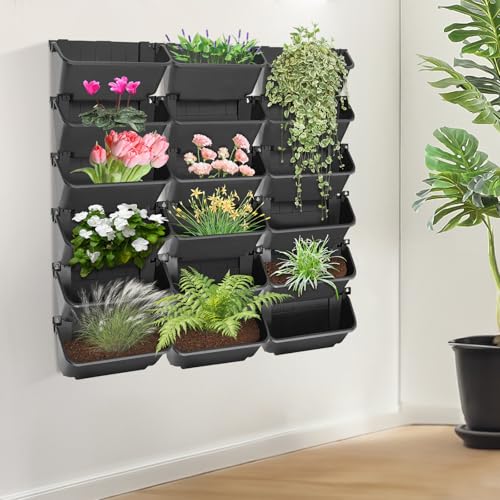 Vertical Wall Planter with 18 Pots