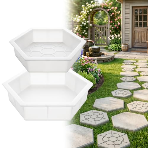 2 Size Hexagon Stepping Stone Mold (Transparent)