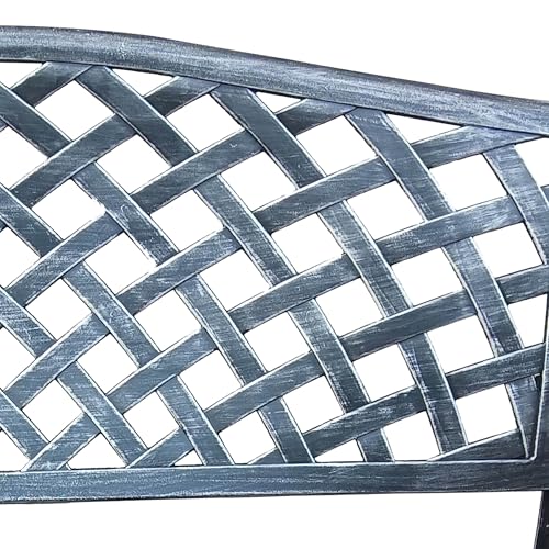 Outdoor Aluminum Modern Patio Bench Loveseat (Grey)