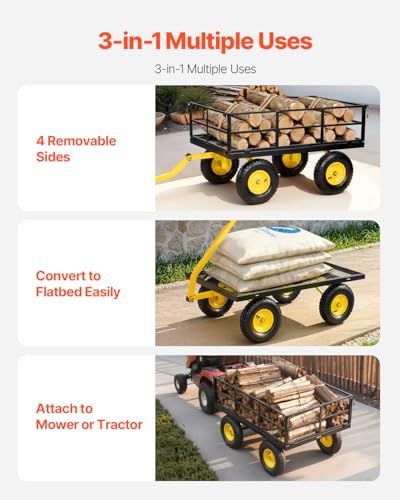Steel Garden Cart (Yellow + Black)