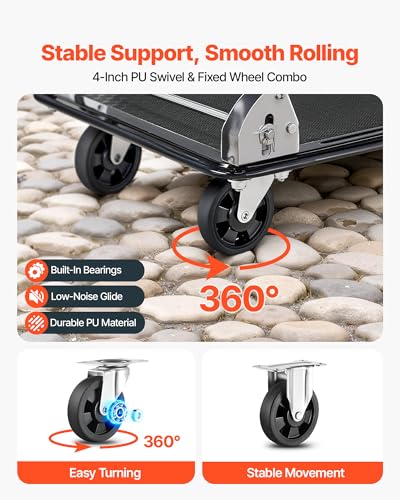 Heavy Duty 2 Tier Platform Hand Truck (28.7 x 18.5 x 32.3 in/ 730 x 470 x 820 mm)