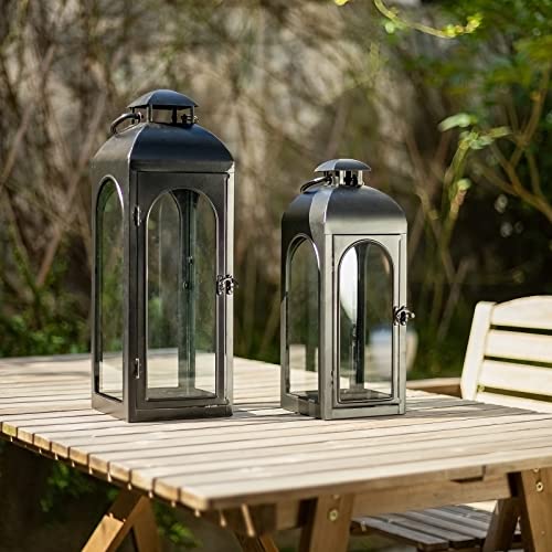16 Inch Outdoor Indoor Lantern (Black / 16 Inch and 16 Inch)