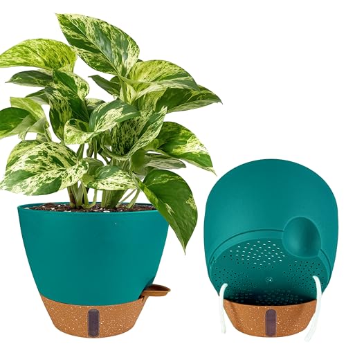 2 Pack 10 inch Plant Pots (Turquoise / 10 inch)