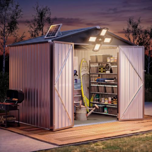 7.3'x5.3' Outdoor Storage Shed with Floor & Shed Light Brown (Brown / 8'x6'w)