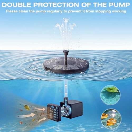 Solar Fountain 2.5W Floating Water Pump with Anti (Black(2.5w))