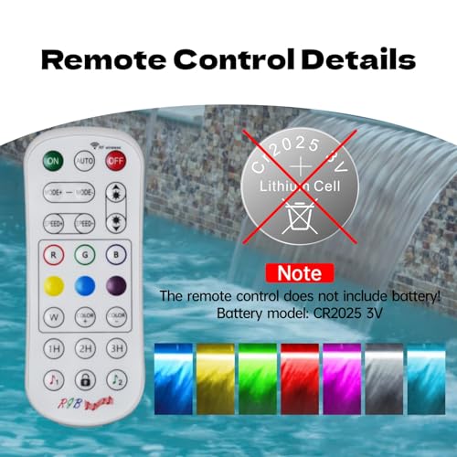 Waterfall Spillway Stainless Steel Pond Waterfalls with Color Changing LED Light