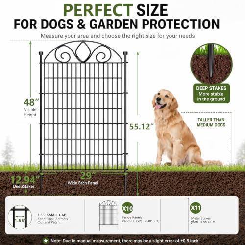 No Dig Garden Fence Outdoor for Yard (48 in(H) X 23.6 ft(L))