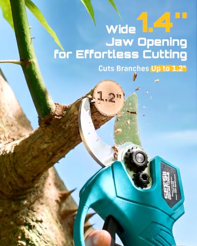 3-in-1 Electric Pruning Shears, Cordless Hedge Trimmer & Grass Shear (Seesii Blue)