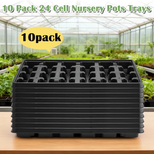 24 Cell Nursery Pots Trays 10 Pack (Black / 24 Cell Trays-10 Pack)