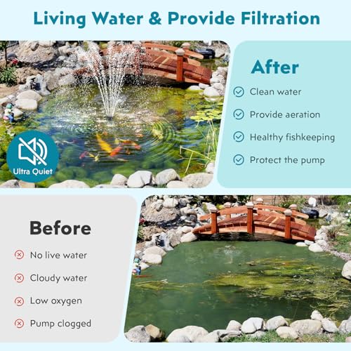 Pond Filter with Fountain Kits (660GPH with LED Lights)
