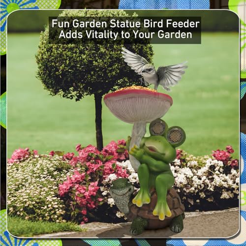 Frog Turtle Solar Garden Statue Light Outdoor Figurine for Yard Decor (Green Frog)