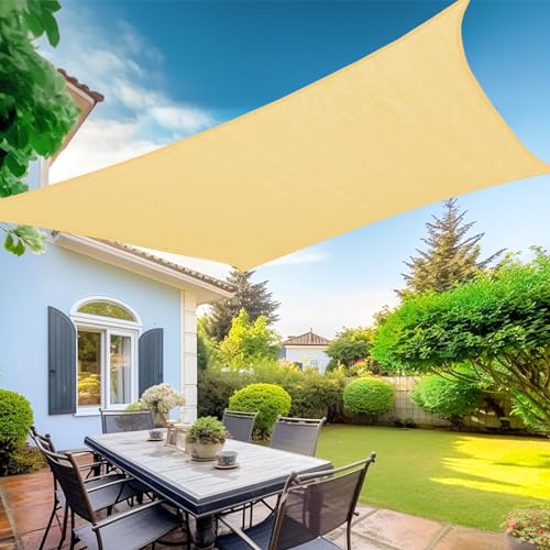 16'x18' Sun Shade Sail Beige Curved Rectangle Customizable (Beige / 16'X18' custom)