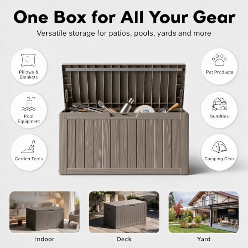 91 Gal Deck Box (91 Gallon / Striped Grey)