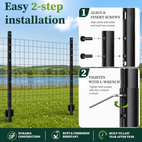 Metal Fence Posts Heavy Duty No (6FT-10P / Black)