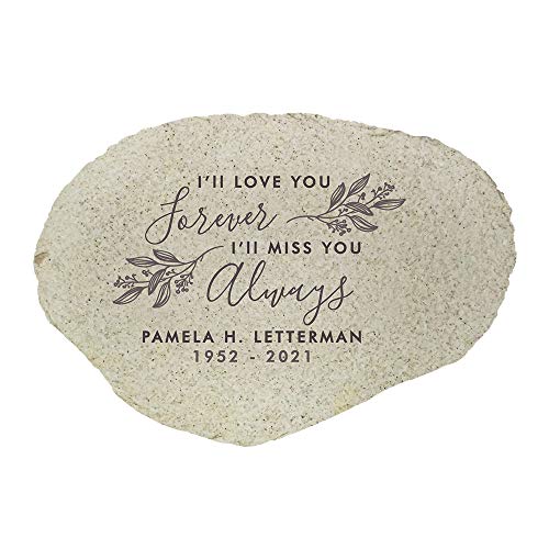 I'll Love You Forever I'll Miss You Always Personalized Memorial Garden Stone (Love You Forever / Large)