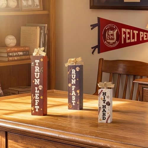 Smile Wooden Baseball Decor Blocks (Baseball)