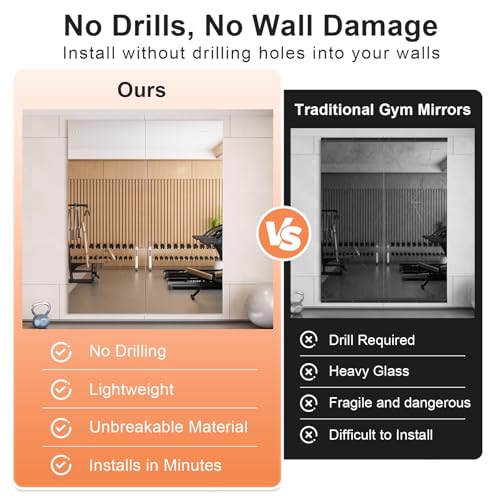 Gym Mirror 60"x36" 2 (Magnetic / 60 x 36 inch)