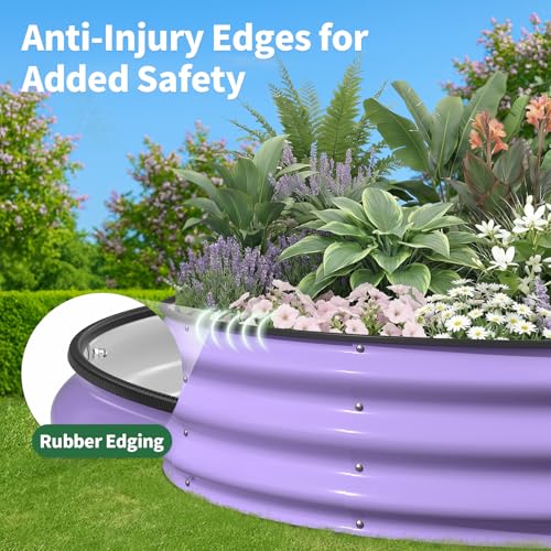 Round Raised Garden Bed (Lavender Purple / 4x4x1FT)