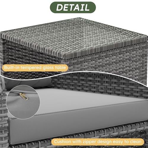 5 Piece Patio Furniture Set (Grey-grey / 5 Piece)