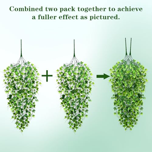 Artificial Hanging Ivy for Outdoors (Ivy / 4Pcs Plants)