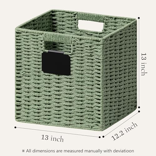 4 Pack Wicker Basket (Green / 4pack-12L×12H×11.2W)