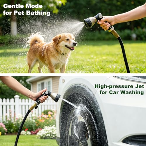 Metal Thumb Control Garden Hose Nozzle Heavy Duty (Black)