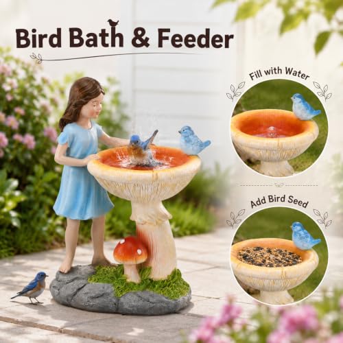 Solar Fairy Statues for Garden Decor (Blue)