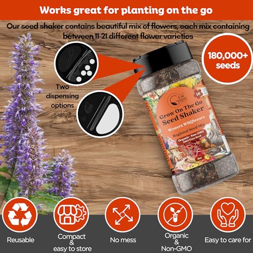 on the Go Seed Shaker (Western Wildflowers / 8 oz Shaker)