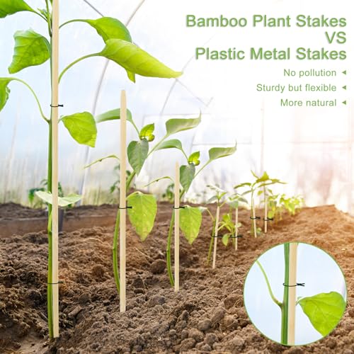 46 PCS Bamboo Plant Stakes 14 Inch (14 Inch)