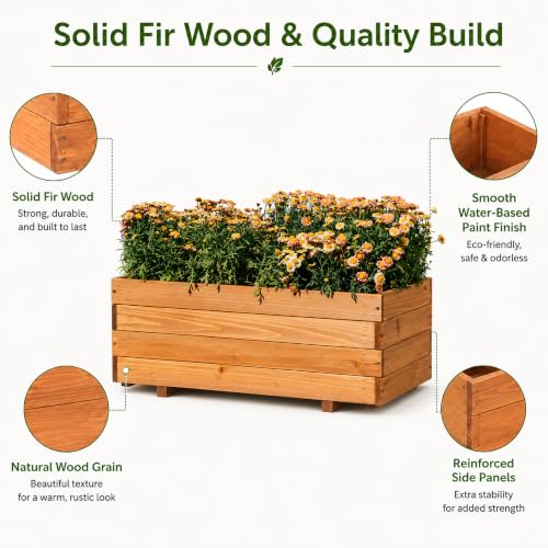 Raised Garden Beds Outdoor (Brown / W31.5X D15.75X H12.6in)