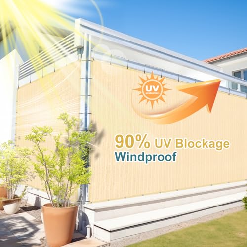 90% Sun Shade Cloth with Grommets (0 6' X 0 8' / Wheat)