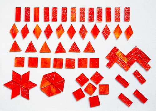 Large Textured Glass Mosaic Tiles (Fire Red)