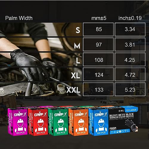 Heavy Duty 6 Mil Black Nitrile Gloves (X-Small)