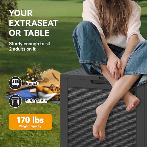 Outdoor Storage Box (Black / 29 Gallon)