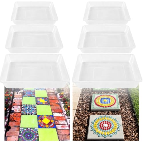 6 Pcs Stepping Stone Molds (Rectangular-Clear)