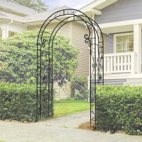 Sturdy Metal Garden Arch with Rust (88"(H)*51"(L)*17"(W))