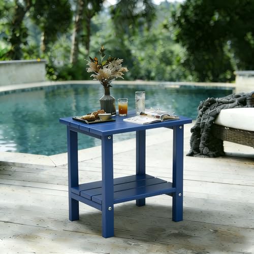 Double Layer Outdoor Side Tables (Dark Blue)