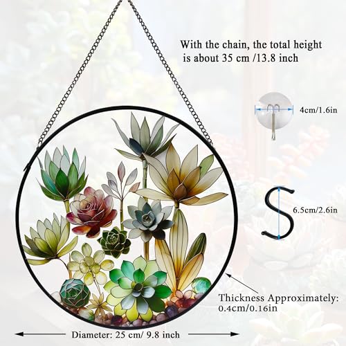 Stained Glass Window Hanging (Succulents)