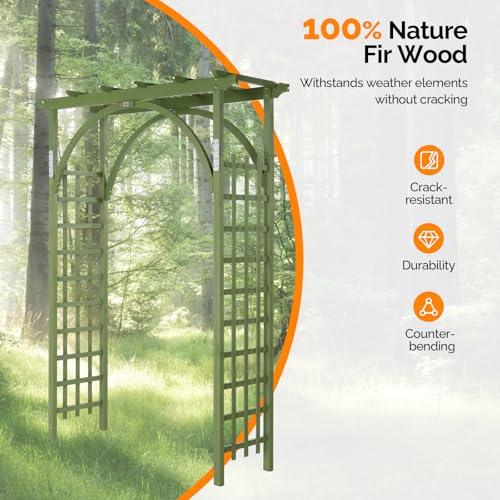 85in Wooden Arbor Garden Arch (Olive Green)