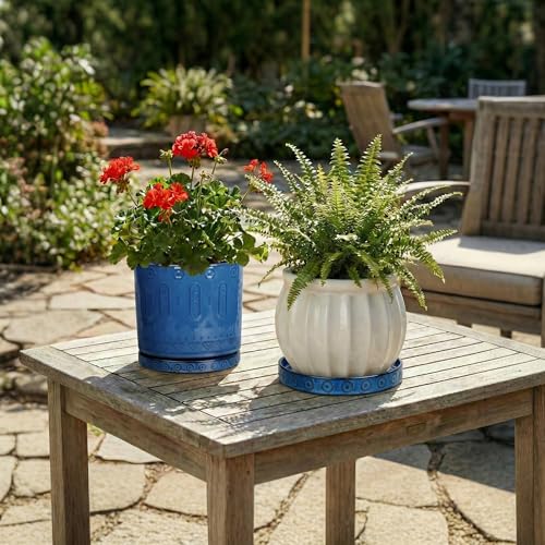 Plant Water Catcher Tray 7.5 Inch (7.5 Inch (2 Pack) / Blue)