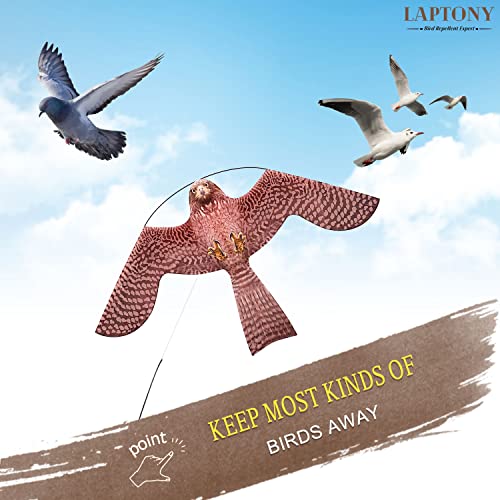 Bird Scarer Kite with 19ft Pole Bird Hawk Flying Kite
