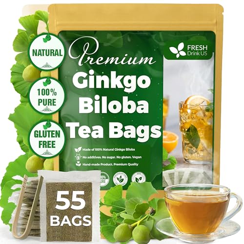Premium 55 Ginkgo Biloba Leaf Tea Bags (55 Tea Bag)